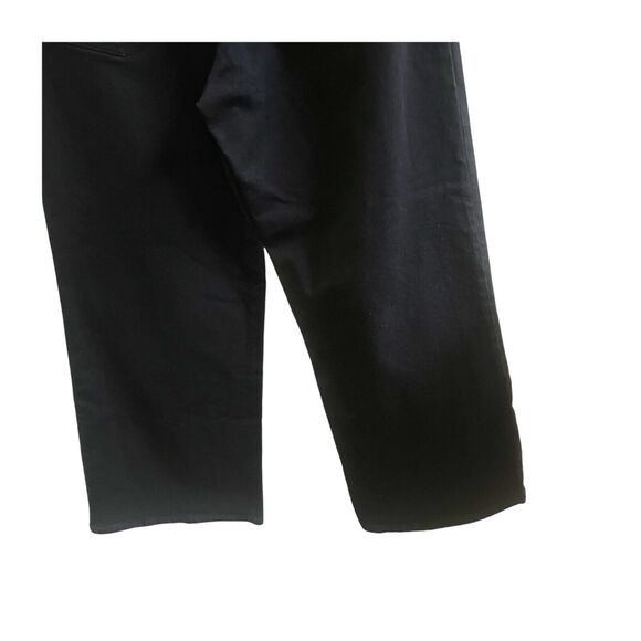 BLDWN Women’s High Rise Cropped Wide Leg Jeans Size 31 Black Exposed Buttons - Picture 4 of 8